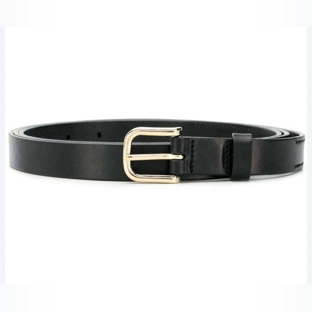 Temperley London Penelope Double Belt Wrap Black Genuine Leather Gold Buckle